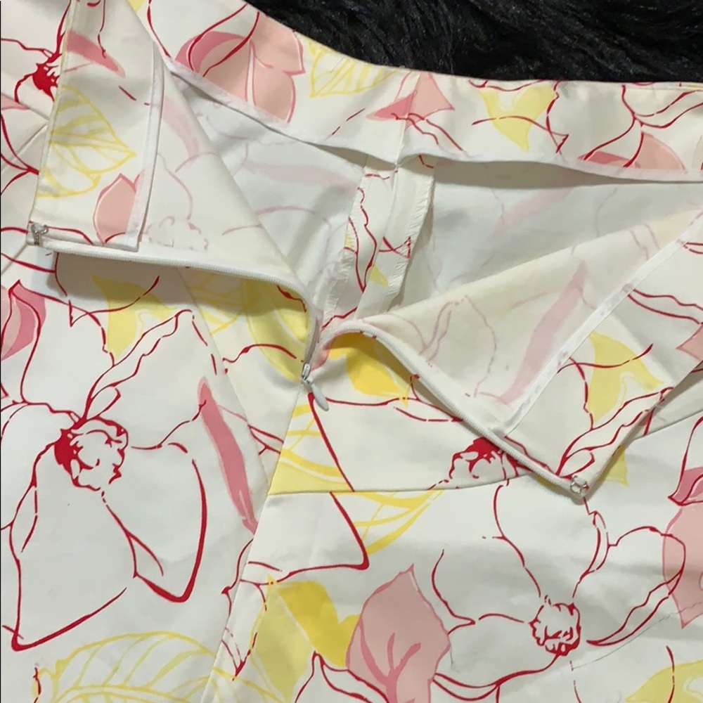 George Yellow & Pink Floral Stretch Mini Skirt 12 - Picture 5 of 7